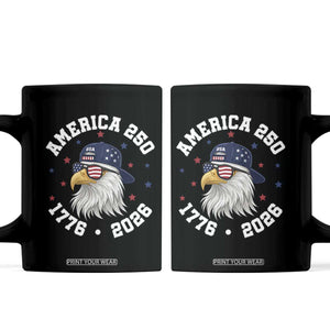 250 Years American Anniversary Coffee Mug Patriotic Bald Eagle Fourth of July TS14 Black Print Your Wear