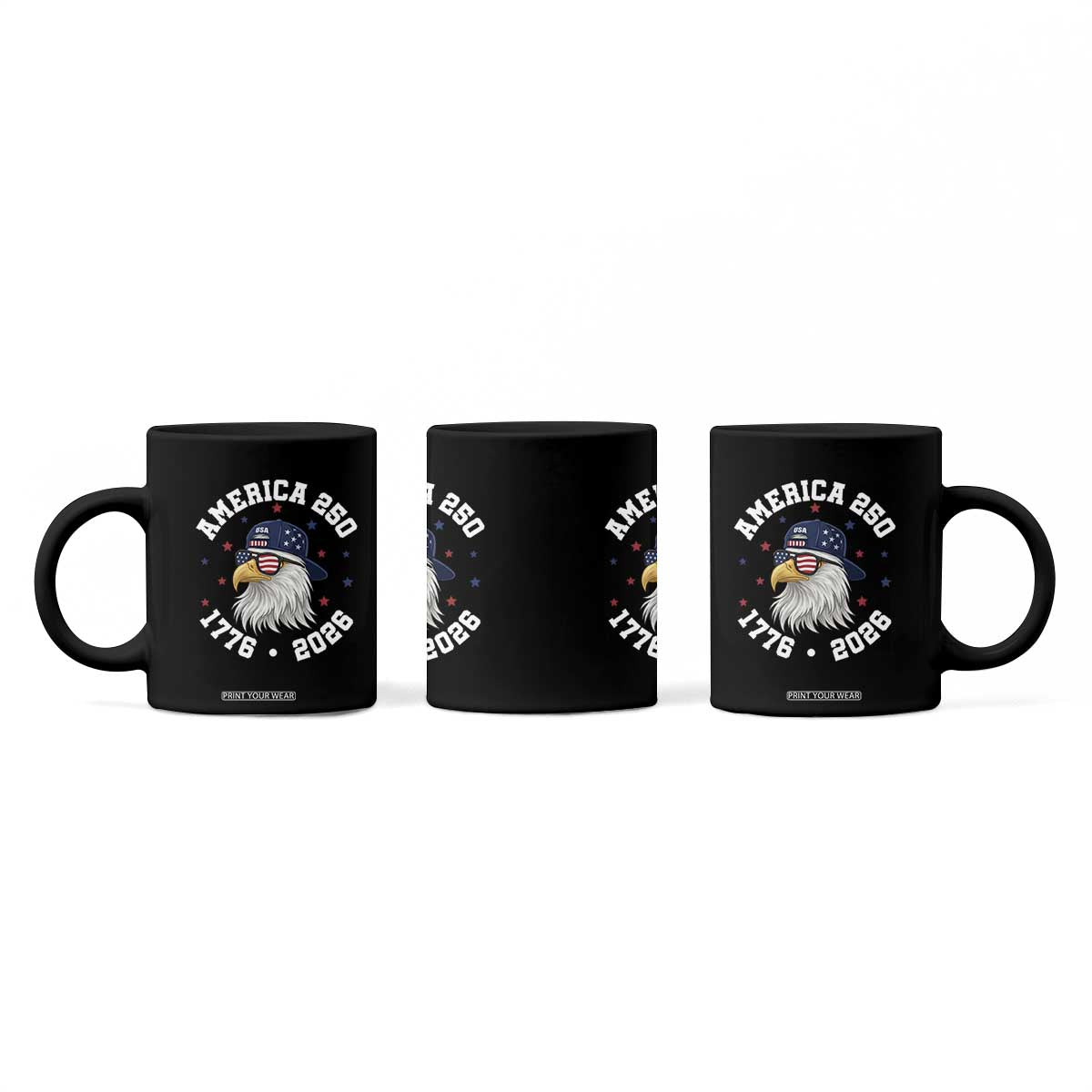 250 Years American Anniversary Coffee Mug Patriotic Bald Eagle Fourth of July TS14 Print Your Wear