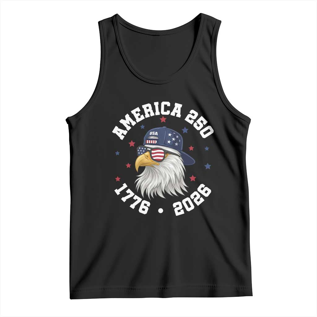 250 Years American Anniversary Tank Top Patriotic Bald Eagle Fourth of July TS14 Black Print Your Wear