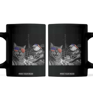 Funny Cat Selfie 4th of July Coffee Mug Patriotic Eagle American Flag Gift TS14 Black Print Your Wear