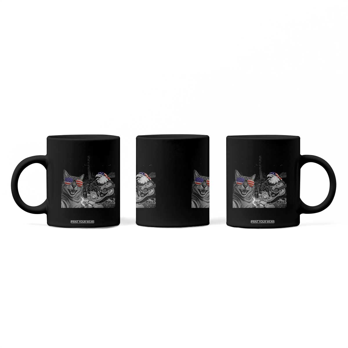 Funny Cat Selfie 4th of July Coffee Mug Patriotic Eagle American Flag Gift TS14 Print Your Wear