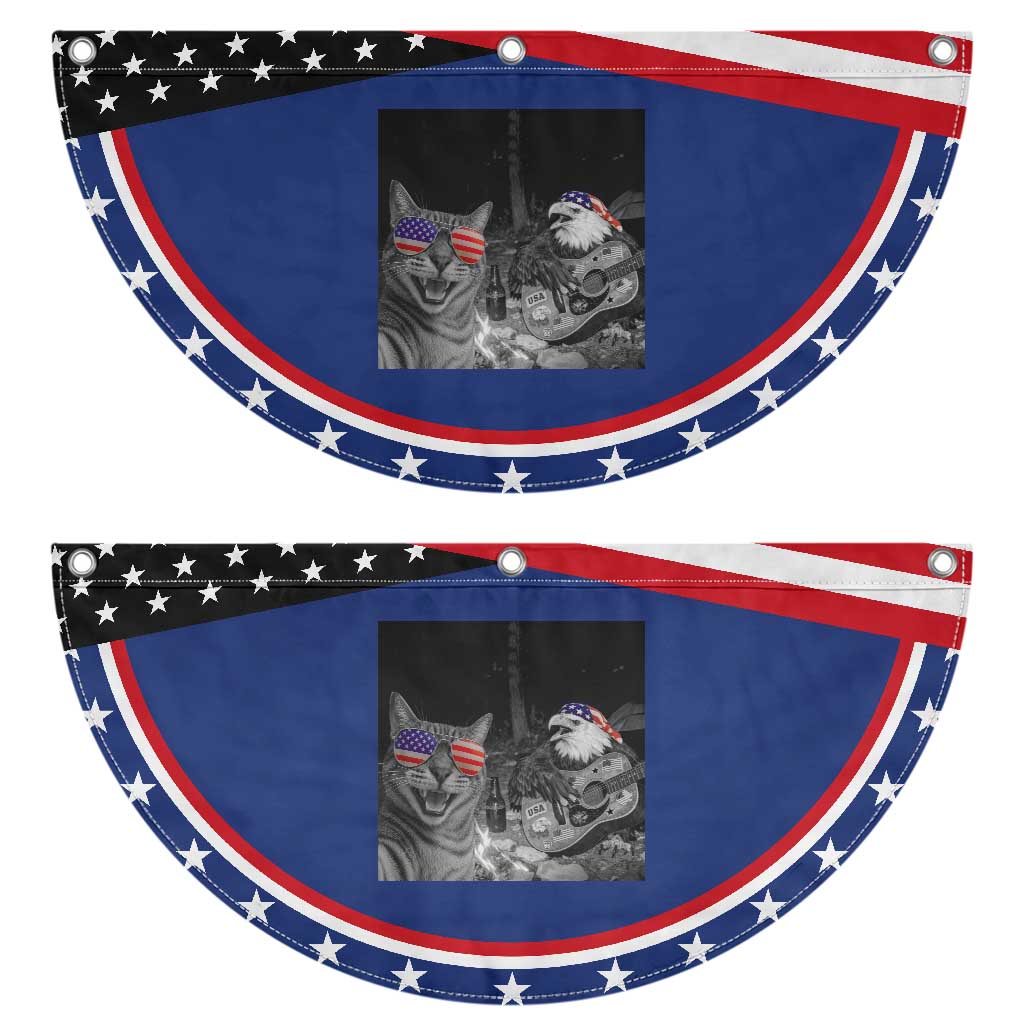 Funny Cat Selfie 4th of July Patriotic Fan Flag Eagle American Flag Gift TS14 2pcs pack Classic Navy Print Your Wear