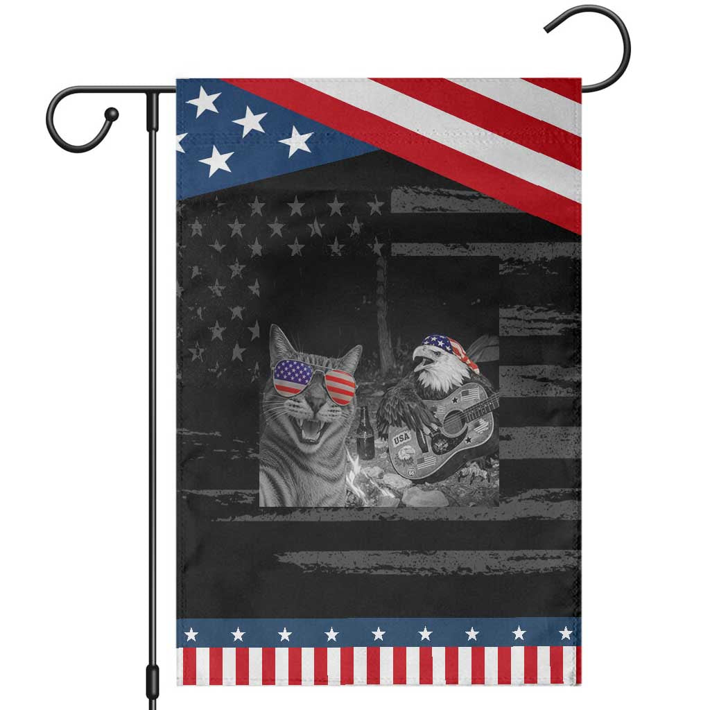 Funny Cat Selfie 4th of July Patriotic Garden Flag Patriotic Eagle American Flag Gift TS14 Distressed Black Blue Print Your Wear