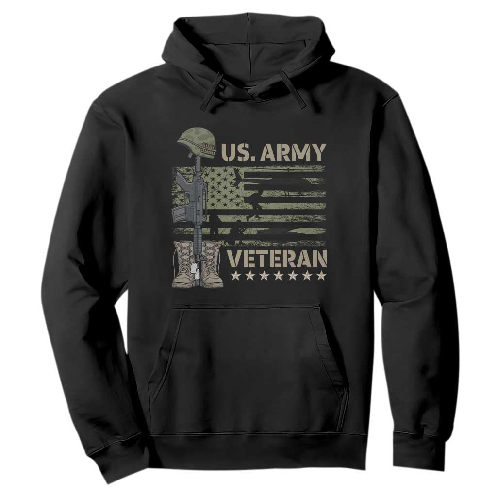 US Arrny Veteran Hoodie Proud Soldier USA Flag Camouflage Military TS14 Black Print Your Wear