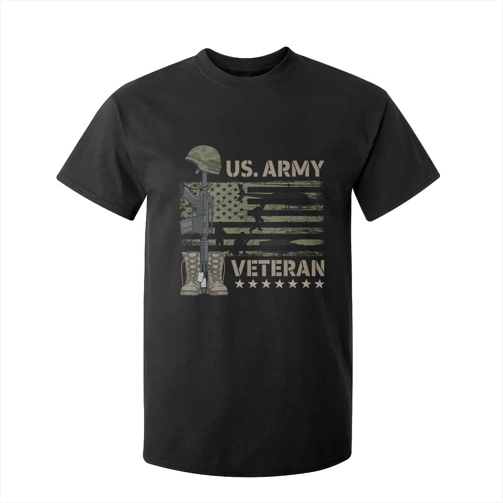 US Arrny Veteran T Shirt For Kid Proud Soldier USA Flag Camouflage Military TS14 Black Print Your Wear