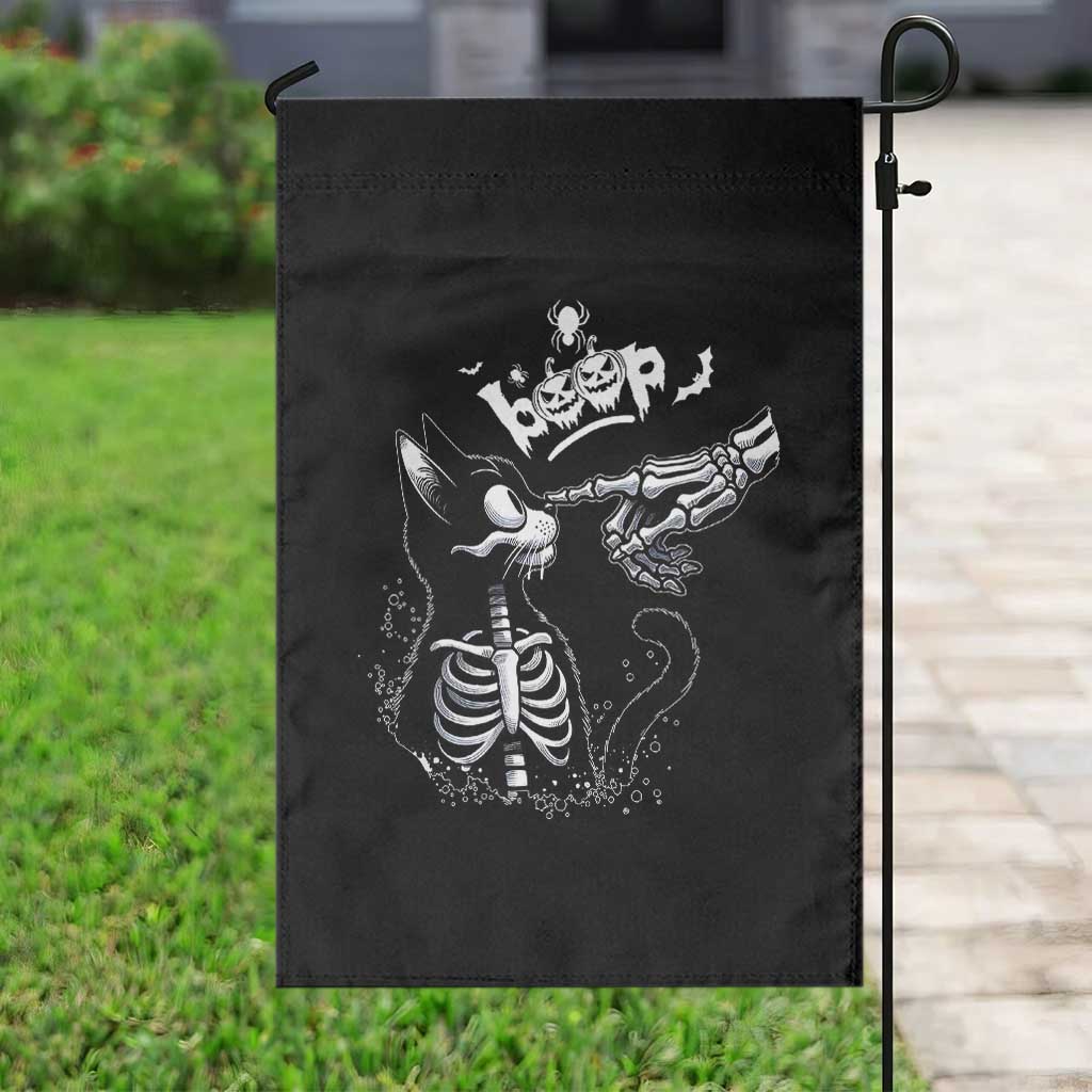 Black Cat Halloween Garden Flag Skeleton Hand Boop TS14 Print Your Wear
