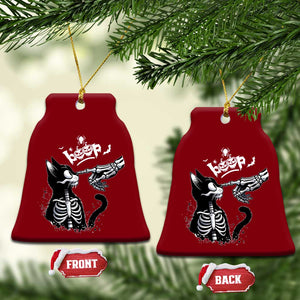 Black Cat Halloween Ceramic Ornament Skeleton Hand Boop TS14 Print Your Wear