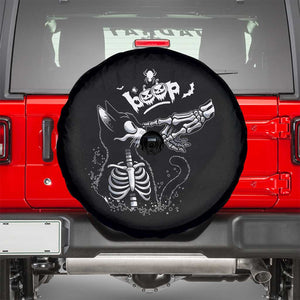 Black Cat Halloween Spare Tire Cover Skeleton Hand Boop TS14 Black Print Your Wear