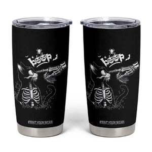 Black Cat Halloween Tumbler Cup Skeleton Hand Boop TS14 Black Print Your Wear