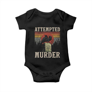 Funny Literary Baby Onesie Attempted Murder Two Crows Bird on Branch TS14 Black Print Your Wear