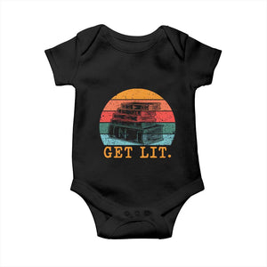 Book Lover Baby Onesie Get Lit Literature Reading TS14 Black Print Your Wear
