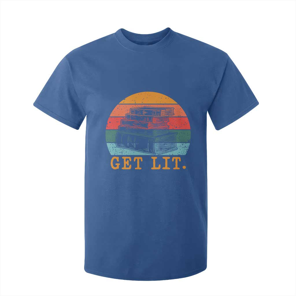 Book Lover T Shirt For Kid Get Lit Literature Reading TS14 Royal Blue Print Your Wear