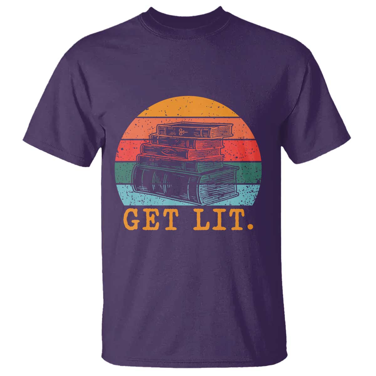 Book Lover T Shirt Get Lit Literature Reading TS14 Purple Print Your Wear