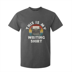 Funny Typewriter T Shirt For Kid This is My Writing Shirt TS14 Dark Heather Print Your Wear