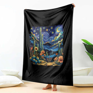 Desert Night Cactus Starry Night Arizona Stars Sky Nature Lover Gift Throw Blanket TS14 Print Your Wear