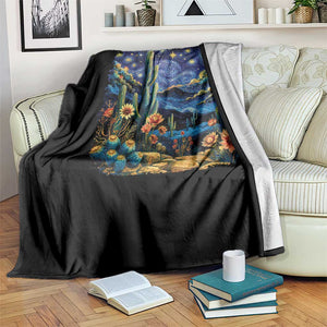 Desert Night Cactus Starry Night Arizona Stars Sky Nature Lover Gift Throw Blanket TS14 Print Your Wear