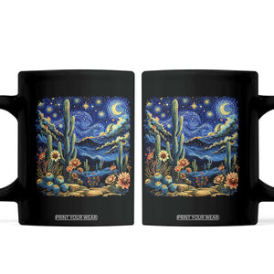 Desert Night Cactus Starry Night Arizona Stars Sky Nature Lover Gift Coffee Mug TS14 Black Print Your Wear