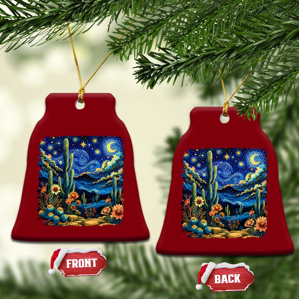 Desert Night Cactus Starry Night Arizona Stars Sky Nature Lover Gift Ceramic Ornament TS14 Print Your Wear
