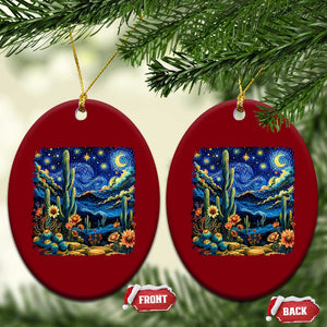 Desert Night Cactus Starry Night Arizona Stars Sky Nature Lover Gift Ceramic Ornament TS14 Print Your Wear