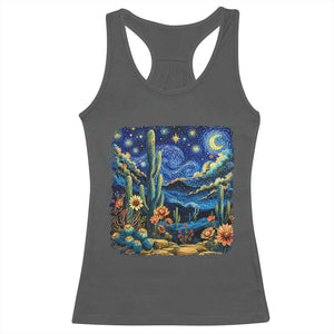 Desert Night Cactus Starry Night Arizona Stars Sky Nature Lover Gift Racerback Tank Top TS14 Dark Heather Print Your Wear