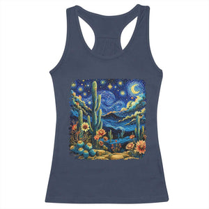 Desert Night Cactus Starry Night Arizona Stars Sky Nature Lover Gift Racerback Tank Top TS14 Navy Print Your Wear