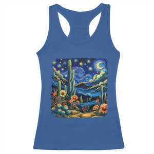 Desert Night Cactus Starry Night Arizona Stars Sky Nature Lover Gift Racerback Tank Top TS14 Royal Blue Print Your Wear