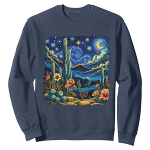 Desert Night Cactus Starry Night Arizona Stars Sky Nature Lover Gift Sweatshirt TS14 Navy Print Your Wear