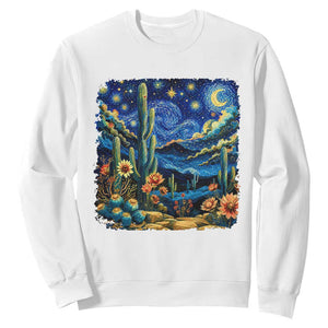 Desert Night Cactus Starry Night Arizona Stars Sky Nature Lover Gift Sweatshirt TS14 White Print Your Wear