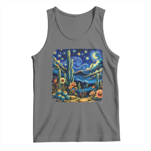 Desert Night Cactus Starry Night Arizona Stars Sky Nature Lover Gift Tank Top TS14 Black Heather Print Your Wear