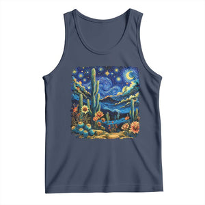 Desert Night Cactus Starry Night Arizona Stars Sky Nature Lover Gift Tank Top TS14 Navy Print Your Wear