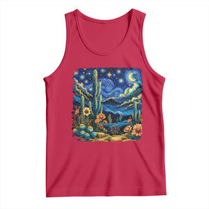 Desert Night Cactus Starry Night Arizona Stars Sky Nature Lover Gift Tank Top TS14 Red Print Your Wear