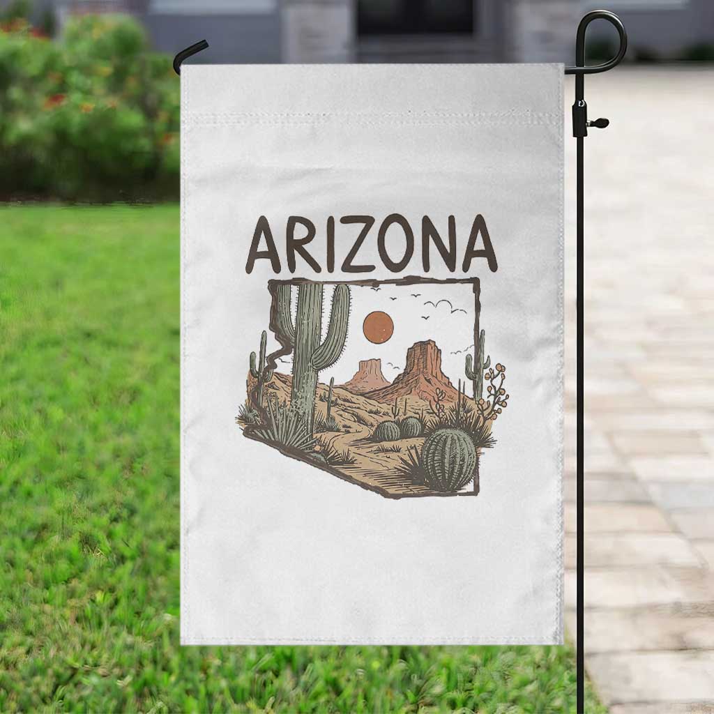 Arizona State Map Desert Landscape Cactus Southwest Garden Flag TS14 Print Your Wear