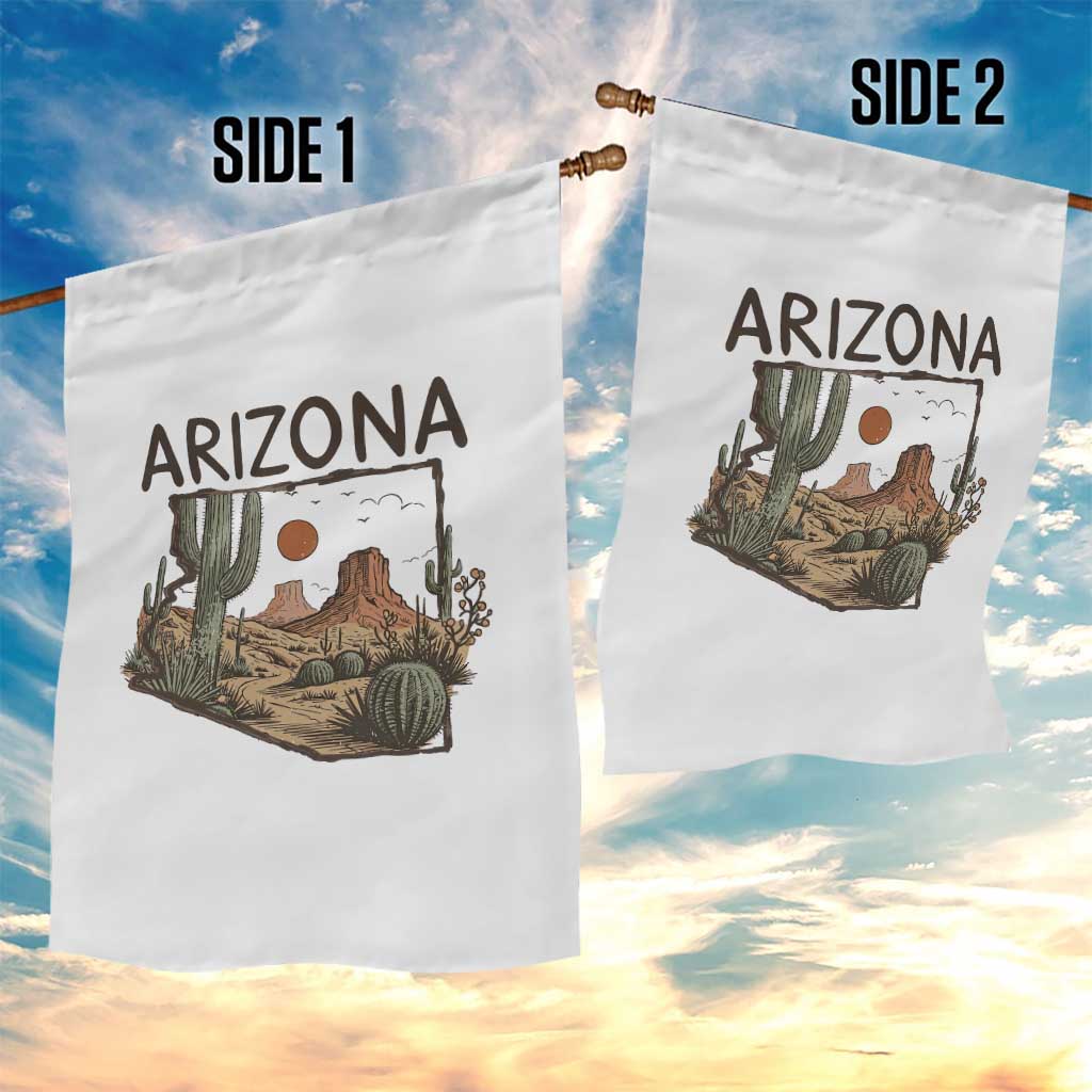 Arizona State Map Desert Landscape Cactus Southwest Garden Flag TS14 Print Your Wear