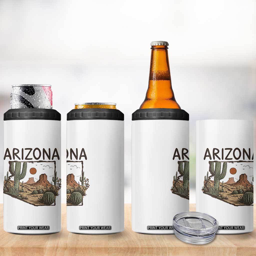 Arizona State Map Desert Landscape Cactus Southwest 4 in 1 Can Cooler Tumbler TS14 Print Your Wear