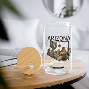 Arizona State Map Desert Landscape Cactus Southwest Glass Can TS14 Print Your Wear