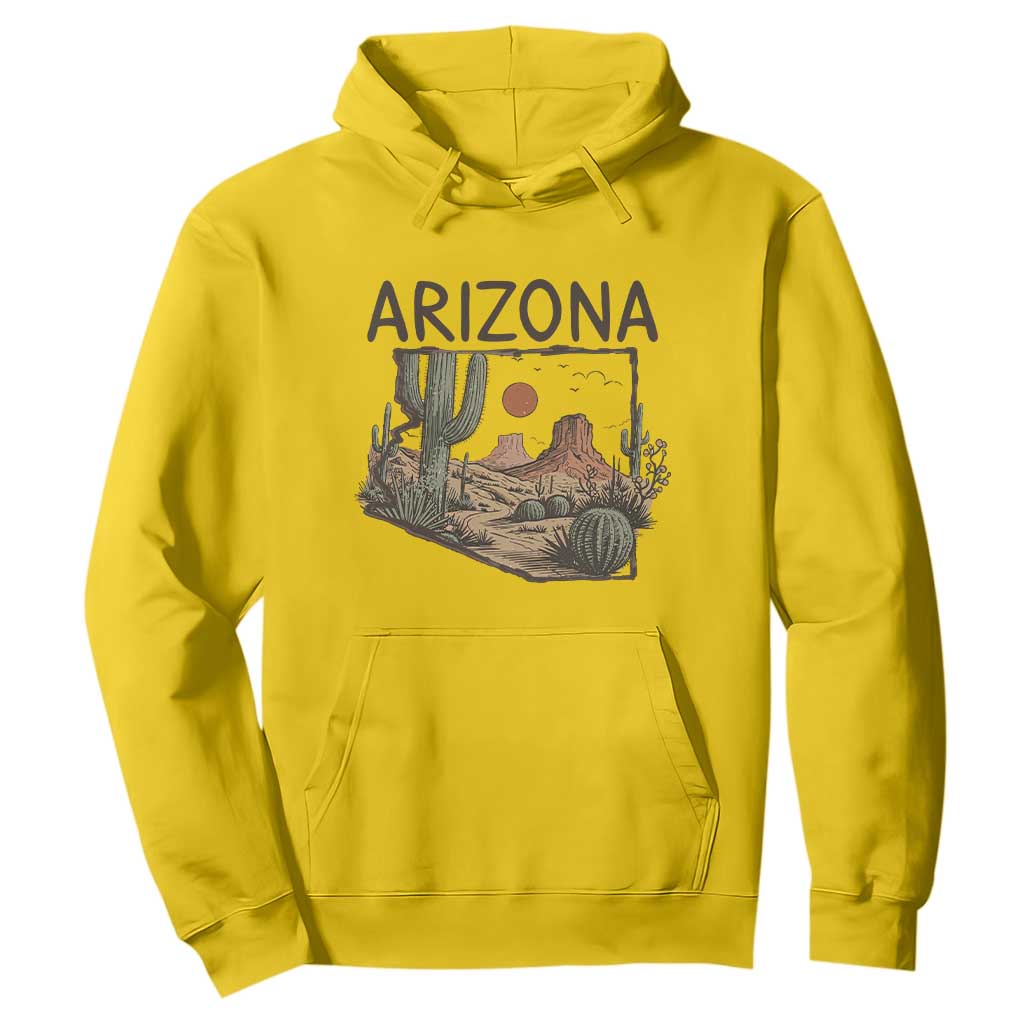 Arizona State Map Desert Landscape Cactus Southwest Hoodie TS14 Daisy Print Your Wear
