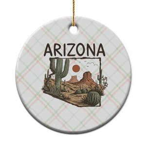 Arizona State Map Desert Landscape Cactus Southwest Ceramic Ornament TS14 1pc Christmas Plaid Print Your Wear