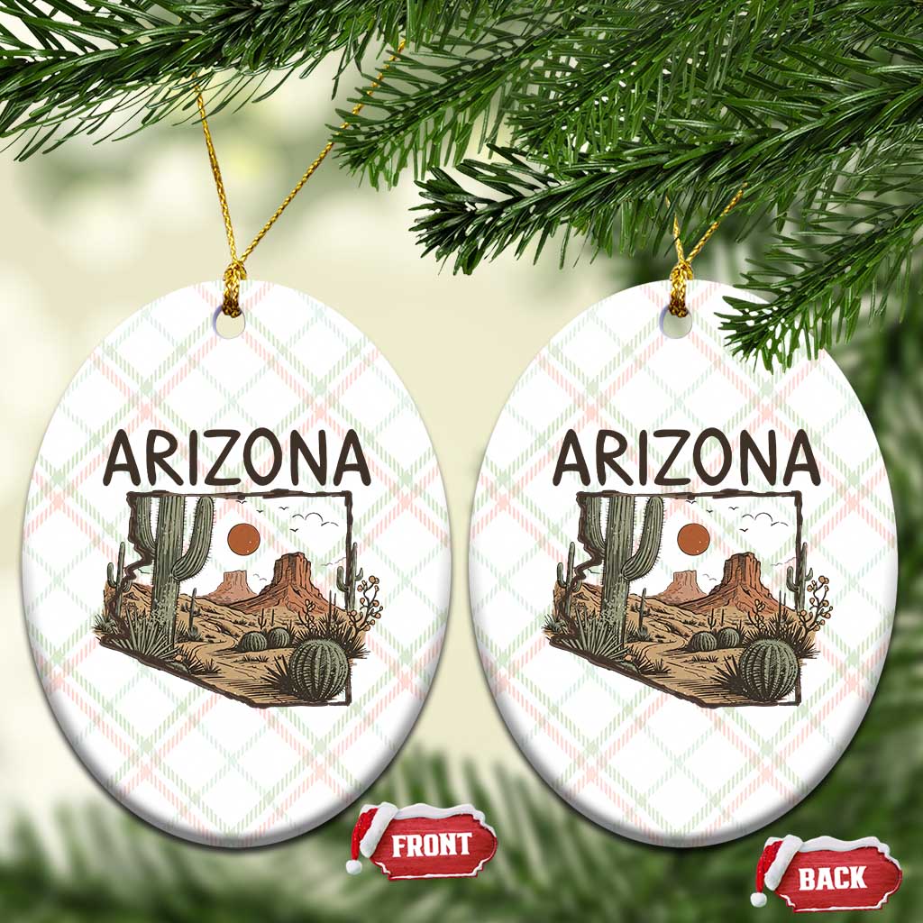 Arizona State Map Desert Landscape Cactus Southwest Ceramic Ornament TS14 Print Your Wear