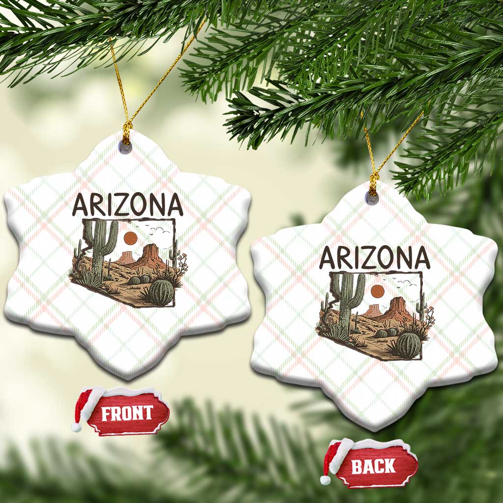 Arizona State Map Desert Landscape Cactus Southwest Ceramic Ornament TS14 Print Your Wear
