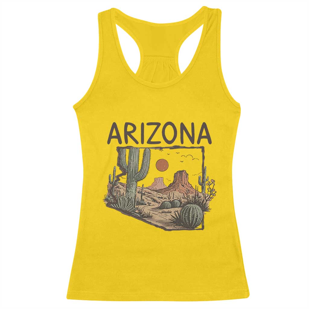 Arizona State Map Desert Landscape Cactus Southwest Racerback Tank Top TS14 Daisy Print Your Wear