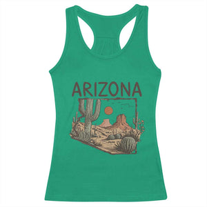 Arizona State Map Desert Landscape Cactus Southwest Racerback Tank Top TS14 Irish Green Print Your Wear