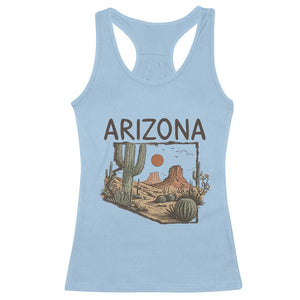 Arizona State Map Desert Landscape Cactus Southwest Racerback Tank Top TS14 Light Blue Print Your Wear