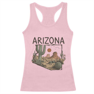 Arizona State Map Desert Landscape Cactus Southwest Racerback Tank Top TS14 Light Pink Print Your Wear