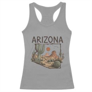 Arizona State Map Desert Landscape Cactus Southwest Racerback Tank Top TS14 Sport Gray Print Your Wear