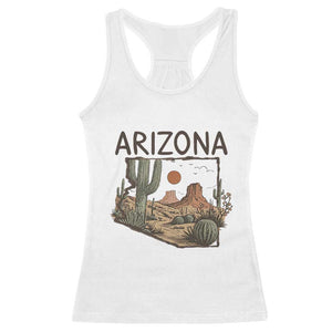 Arizona State Map Desert Landscape Cactus Southwest Racerback Tank Top TS14 White Print Your Wear