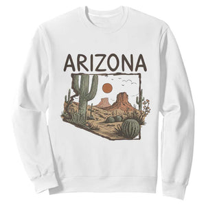Arizona State Map Desert Landscape Cactus Southwest Sweatshirt TS14 White Print Your Wear