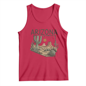 Arizona State Map Desert Landscape Cactus Southwest Tank Top TS14 Red Print Your Wear