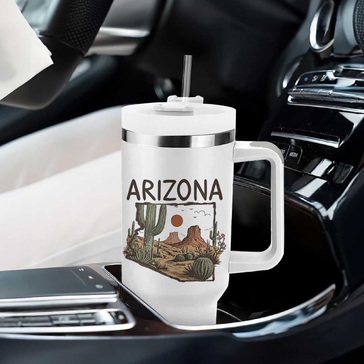 Arizona State Map Desert Landscape Cactus Southwest Tumbler With Handle TS14 Print Your Wear