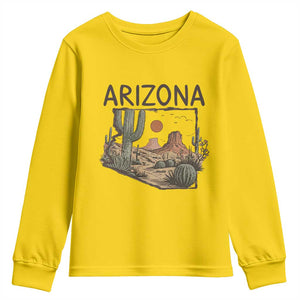 Arizona State Map Desert Landscape Cactus Southwest Youth Sweatshirt TS14 Daisy Print Your Wear