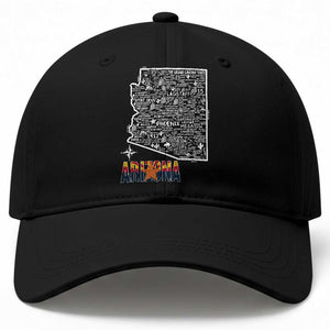 Arizona Map Phoenix Sedona Tucson Southwest Travel Baseball Cap TS14 Print Your Wear